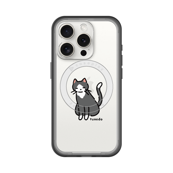 スリムプロテクションプレミアムケース with MagSafe［ オリジナル - CASEPLAYネコ - tuxedo ］