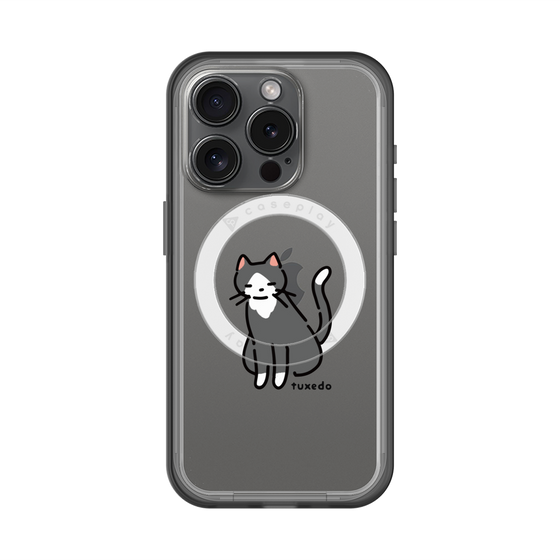 スリムプロテクションプレミアムケース with MagSafe［ オリジナル - CASEPLAYネコ - tuxedo ］