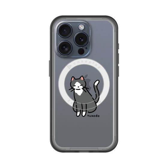 スリムプロテクションプレミアムケース with MagSafe［ オリジナル - CASEPLAYネコ - tuxedo ］