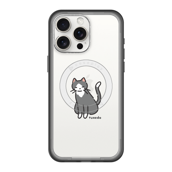 スリムプロテクションプレミアムケース with MagSafe［ オリジナル - CASEPLAYネコ - tuxedo ］