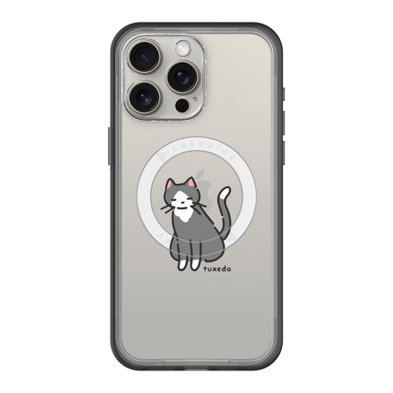 スリムプロテクションプレミアムケース with MagSafe［ オリジナル - CASEPLAYネコ - tuxedo ］