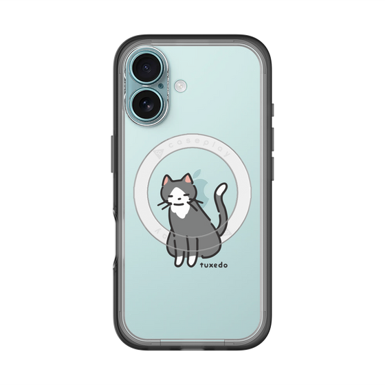 スリムプロテクションプレミアムケース with MagSafe［ オリジナル - CASEPLAYネコ - tuxedo ］