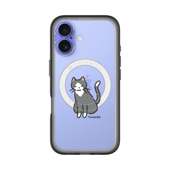 スリムプロテクションプレミアムケース with MagSafe［ オリジナル - CASEPLAYネコ - tuxedo ］