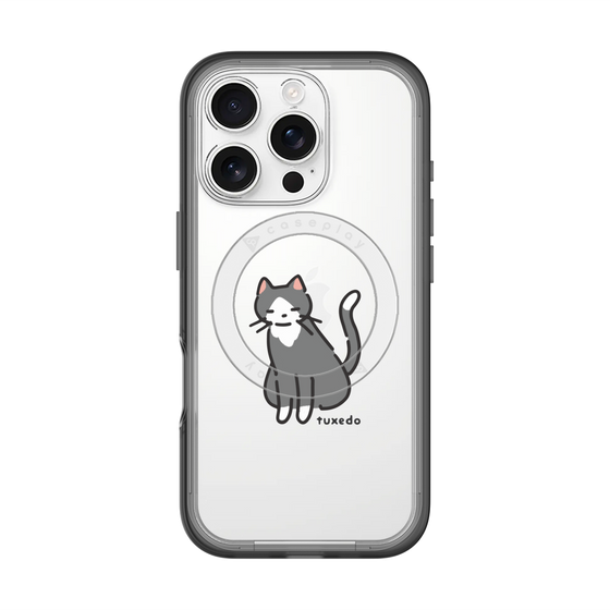 スリムプロテクションプレミアムケース with MagSafe［ オリジナル - CASEPLAYネコ - tuxedo ］