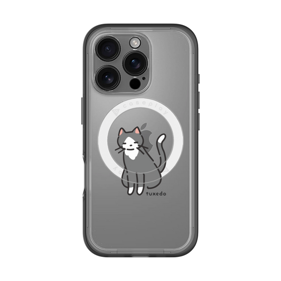 スリムプロテクションプレミアムケース with MagSafe［ オリジナル - CASEPLAYネコ - tuxedo ］