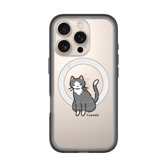 スリムプロテクションプレミアムケース with MagSafe［ オリジナル - CASEPLAYネコ - tuxedo ］