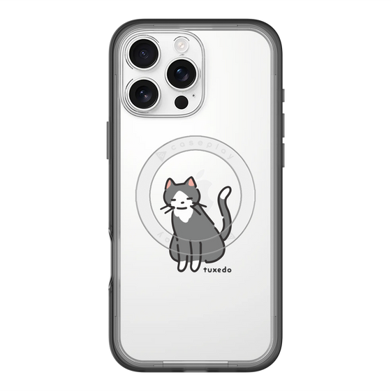 スリムプロテクションプレミアムケース with MagSafe［ オリジナル - CASEPLAYネコ - tuxedo ］