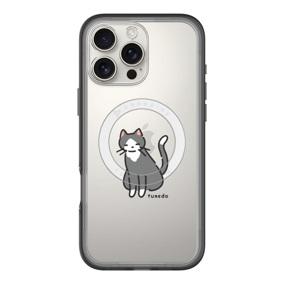 スリムプロテクションプレミアムケース with MagSafe［ オリジナル - CASEPLAYネコ - tuxedo ］
