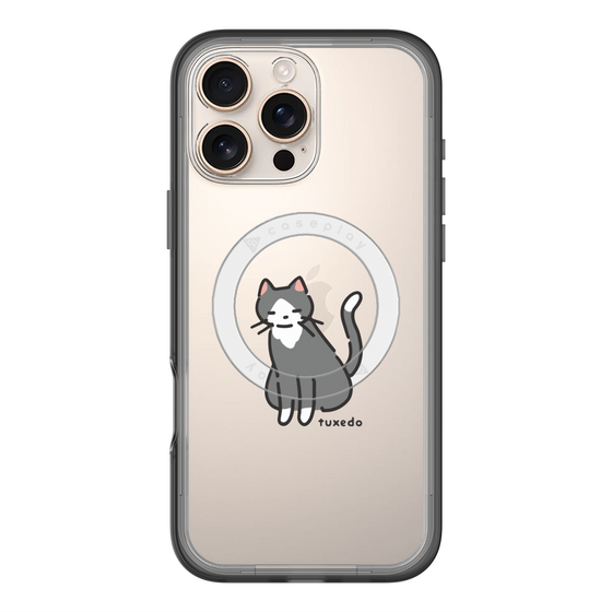 スリムプロテクションプレミアムケース with MagSafe［ オリジナル - CASEPLAYネコ - tuxedo ］