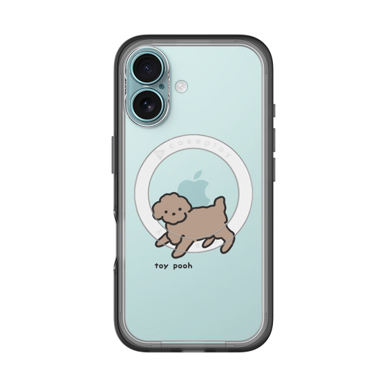 スリムプロテクションプレミアムケース with MagSafe［ オリジナル - CASEPLAYイヌ - toy pooh ］