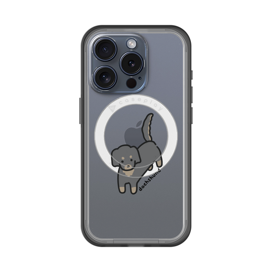 スリムプロテクションプレミアムケース with MagSafe［ オリジナル - CASEPLAYイヌ - dachsund ］