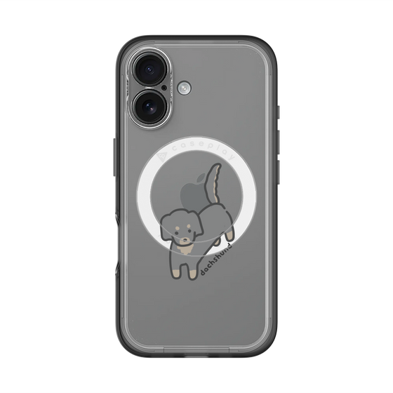 スリムプロテクションプレミアムケース with MagSafe［ オリジナル - CASEPLAYイヌ - dachsund ］