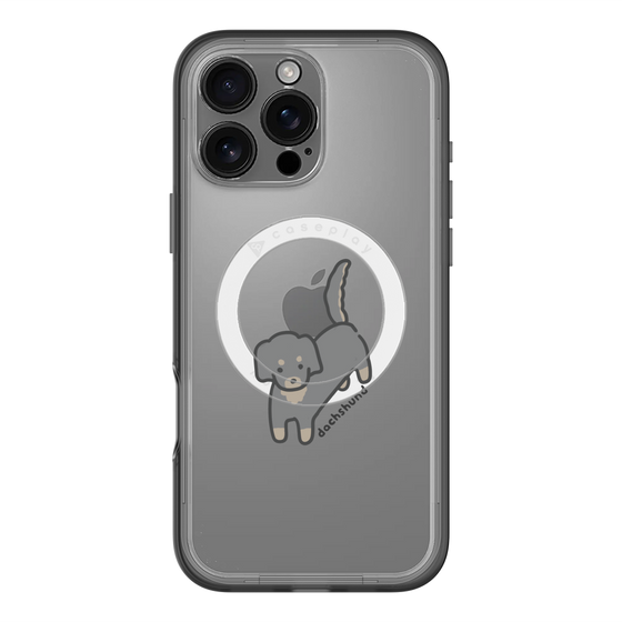 スリムプロテクションプレミアムケース with MagSafe［ オリジナル - CASEPLAYイヌ - dachsund ］
