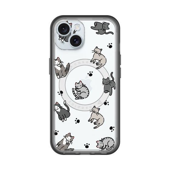 スリムプロテクションプレミアムケース with MagSafe［ オリジナル - CASEPLAYネコ総柄 - color ］