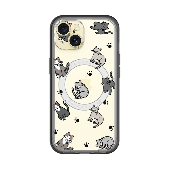 スリムプロテクションプレミアムケース with MagSafe［ オリジナル - CASEPLAYネコ総柄 - color ］