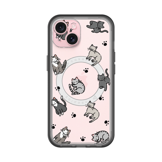 スリムプロテクションプレミアムケース with MagSafe［ オリジナル - CASEPLAYネコ総柄 - color ］