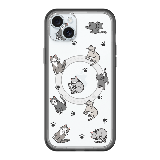 スリムプロテクションプレミアムケース with MagSafe［ オリジナル - CASEPLAYネコ総柄 - color ］