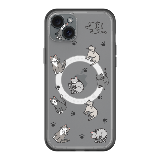 スリムプロテクションプレミアムケース with MagSafe［ オリジナル - CASEPLAYネコ総柄 - color ］