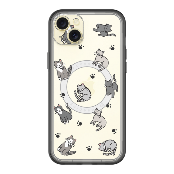スリムプロテクションプレミアムケース with MagSafe［ オリジナル - CASEPLAYネコ総柄 - color ］