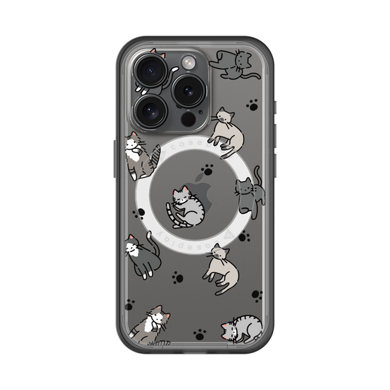 スリムプロテクションプレミアムケース with MagSafe［ オリジナル - CASEPLAYネコ総柄 - color ］