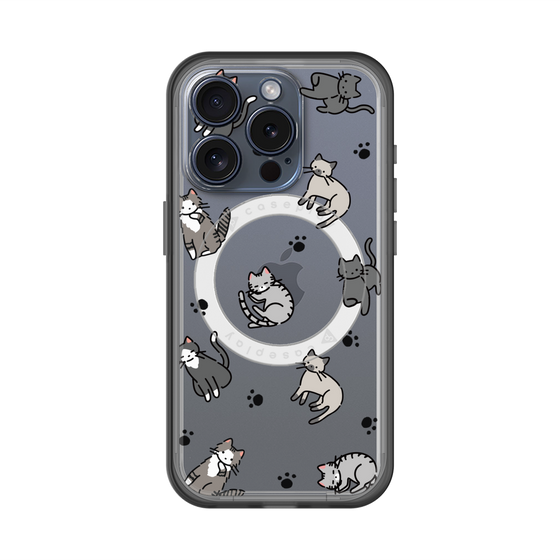 スリムプロテクションプレミアムケース with MagSafe［ オリジナル - CASEPLAYネコ総柄 - color ］