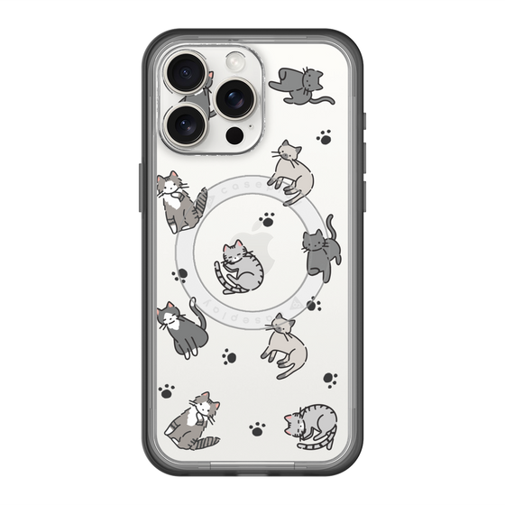 スリムプロテクションプレミアムケース with MagSafe［ オリジナル - CASEPLAYネコ総柄 - color ］