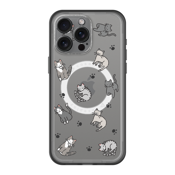 スリムプロテクションプレミアムケース with MagSafe［ オリジナル - CASEPLAYネコ総柄 - color ］