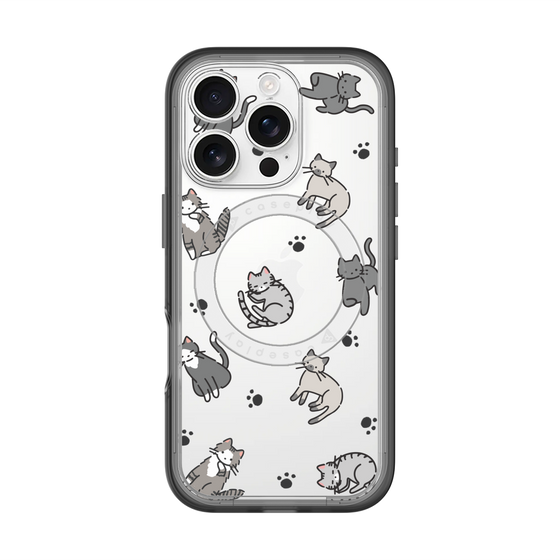 スリムプロテクションプレミアムケース with MagSafe［ オリジナル - CASEPLAYネコ総柄 - color ］