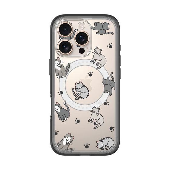 スリムプロテクションプレミアムケース with MagSafe［ オリジナル - CASEPLAYネコ総柄 - color ］