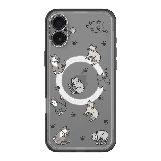 スリムプロテクションプレミアムケース with MagSafe［ オリジナル - CASEPLAYネコ総柄 - color ］