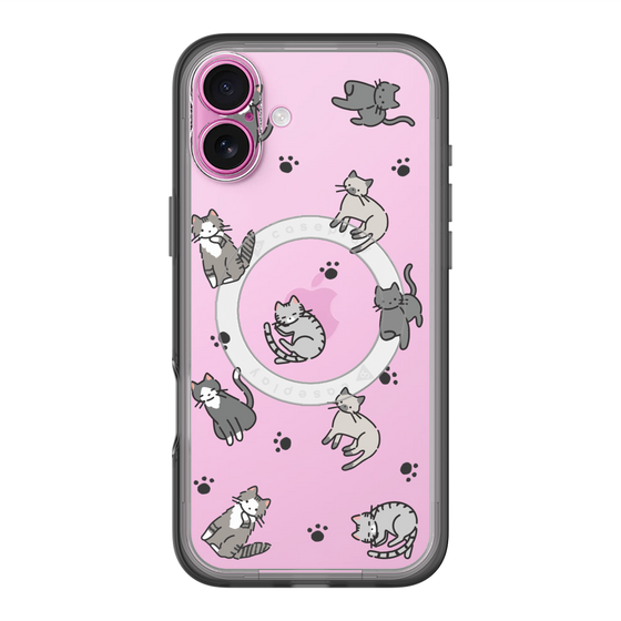 スリムプロテクションプレミアムケース with MagSafe［ オリジナル - CASEPLAYネコ総柄 - color ］