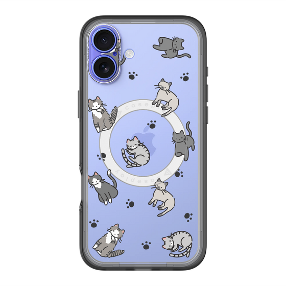 スリムプロテクションプレミアムケース with MagSafe［ オリジナル - CASEPLAYネコ総柄 - color ］