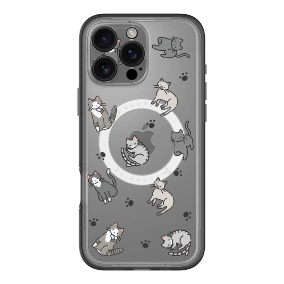スリムプロテクションプレミアムケース with MagSafe［ オリジナル - CASEPLAYネコ総柄 - color ］