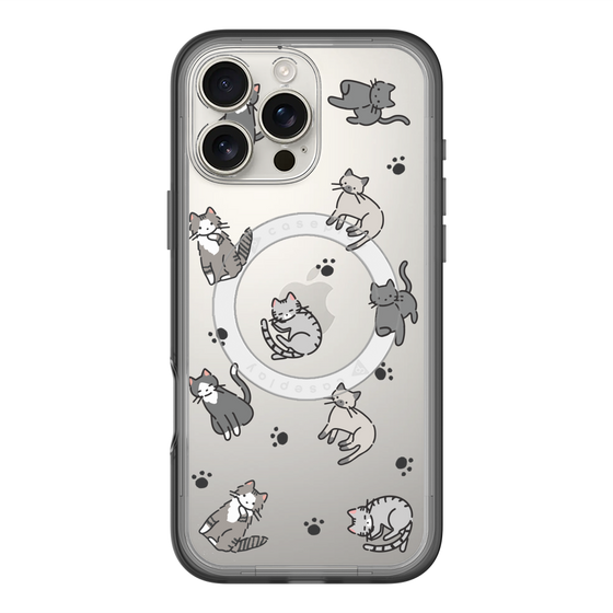 スリムプロテクションプレミアムケース with MagSafe［ オリジナル - CASEPLAYネコ総柄 - color ］