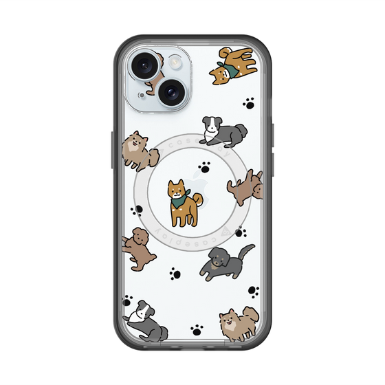 スリムプロテクションプレミアムケース with MagSafe［ オリジナル - CASEPLAYイヌ総柄 - color ］