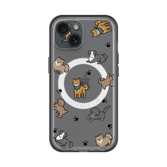 スリムプロテクションプレミアムケース with MagSafe［ オリジナル - CASEPLAYイヌ総柄 - color ］