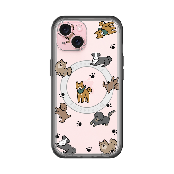 スリムプロテクションプレミアムケース with MagSafe［ オリジナル - CASEPLAYイヌ総柄 - color ］