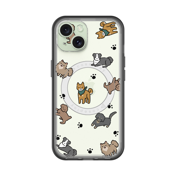 スリムプロテクションプレミアムケース with MagSafe［ オリジナル - CASEPLAYイヌ総柄 - color ］