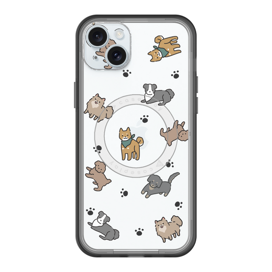 スリムプロテクションプレミアムケース with MagSafe［ オリジナル - CASEPLAYイヌ総柄 - color ］