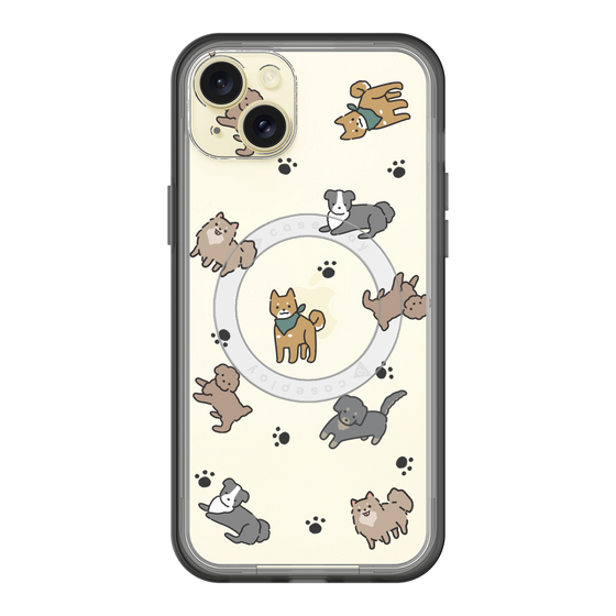 スリムプロテクションプレミアムケース with MagSafe［ オリジナル - CASEPLAYイヌ総柄 - color ］