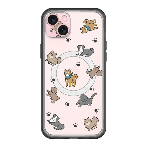 スリムプロテクションプレミアムケース with MagSafe［ オリジナル - CASEPLAYイヌ総柄 - color ］