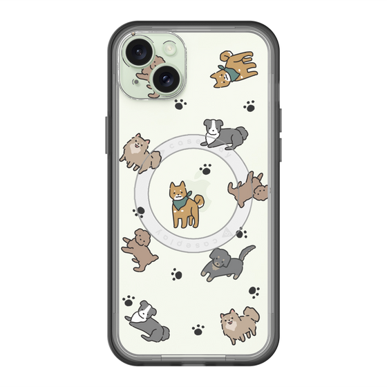 スリムプロテクションプレミアムケース with MagSafe［ オリジナル - CASEPLAYイヌ総柄 - color ］