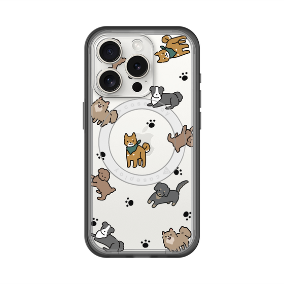 スリムプロテクションプレミアムケース with MagSafe［ オリジナル - CASEPLAYイヌ総柄 - color ］