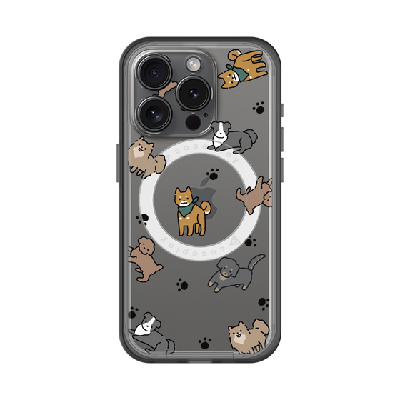 スリムプロテクションプレミアムケース with MagSafe［ オリジナル - CASEPLAYイヌ総柄 - color ］