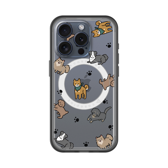 スリムプロテクションプレミアムケース with MagSafe［ オリジナル - CASEPLAYイヌ総柄 - color ］