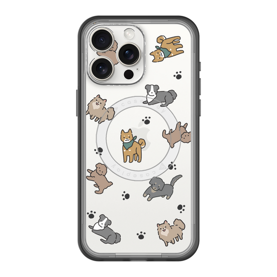 スリムプロテクションプレミアムケース with MagSafe［ オリジナル - CASEPLAYイヌ総柄 - color ］