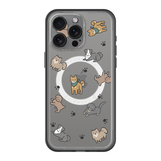 スリムプロテクションプレミアムケース with MagSafe［ オリジナル - CASEPLAYイヌ総柄 - color ］
