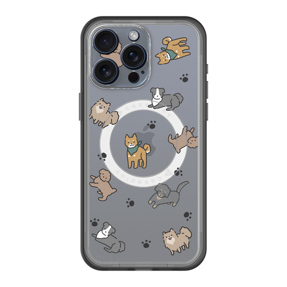 スリムプロテクションプレミアムケース with MagSafe［ オリジナル - CASEPLAYイヌ総柄 - color ］