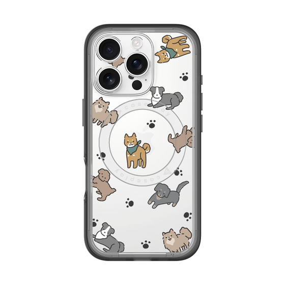 スリムプロテクションプレミアムケース with MagSafe［ オリジナル - CASEPLAYイヌ総柄 - color ］