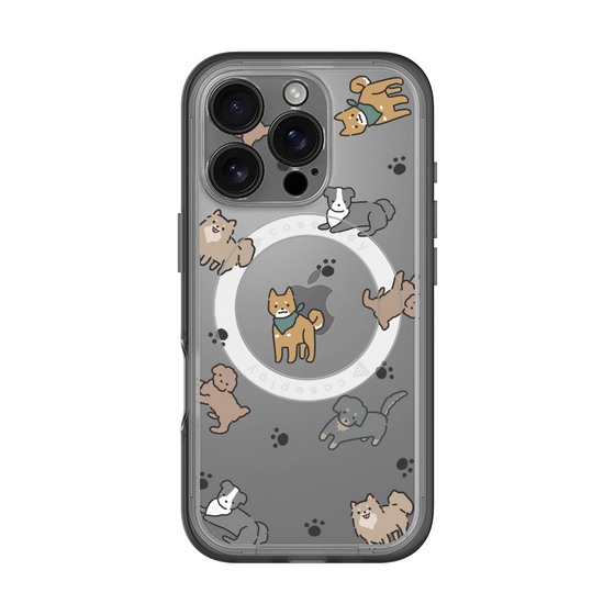 スリムプロテクションプレミアムケース with MagSafe［ オリジナル - CASEPLAYイヌ総柄 - color ］